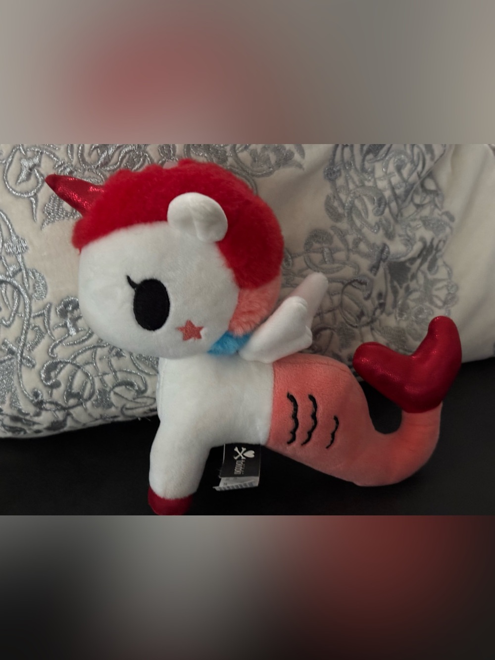 Tokidoki Cora Mermicorno Red White Coral Plush Toy 15646 Unicorn Mermaid